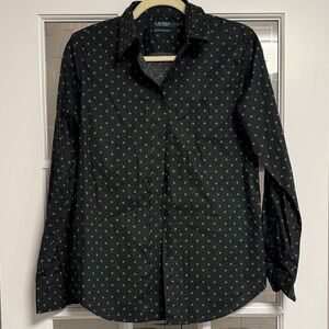 Ralph Lauren Black Shirt with Green Dots